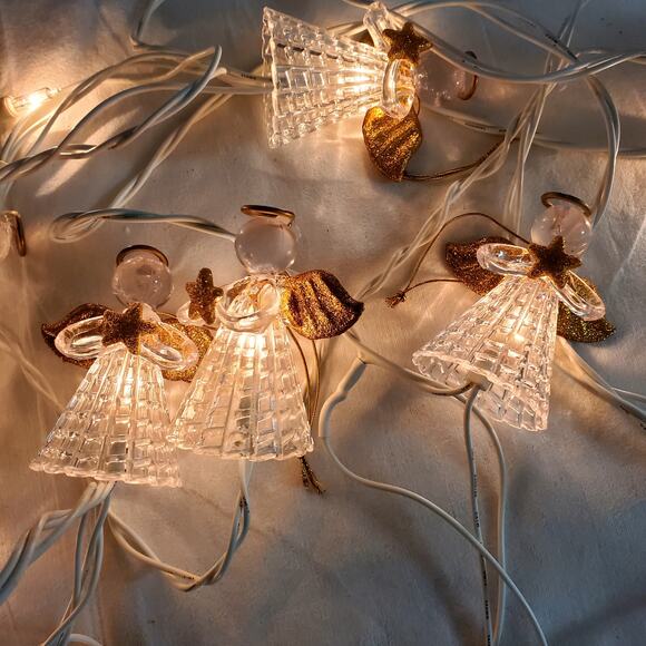 Vtg 2003 Avon Eight Angels String Lights Christmas Cherub Tested Working Y2K - Picture 2 of 10